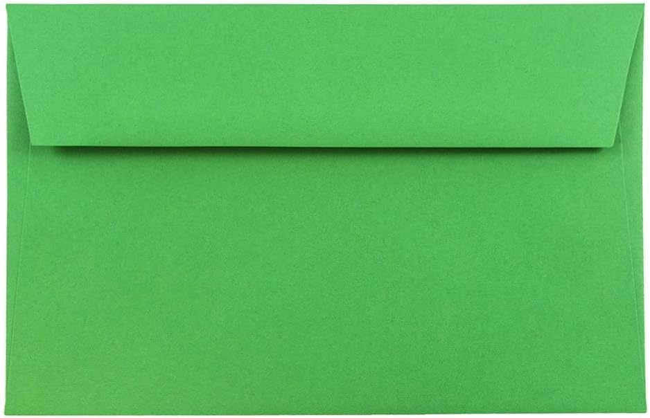 JAM PAPER A9 Colored Invitation Envelopes - Green Recycled Bulk