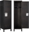 Metal Storage Locker 55.2 in Retro Black - Lockable Steel Locker