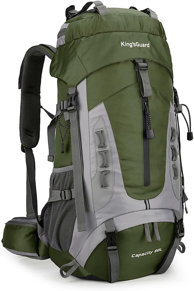 King'sGuard 60L Hiking Backpack Large Waterproof Camping Gear