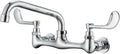 Wall Mount Kitchen Faucet 8 in Center with 12 in Swivel Spout