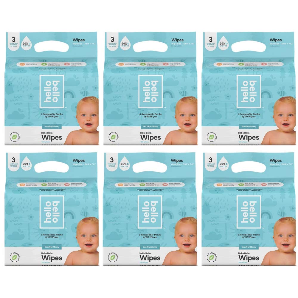 NAFFIC Hello Bello Baby Wipes 3-PK - Gentle Cleanse!