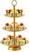 3 Tier Gold Metal Cupcake Stand Holder for Parties and Events