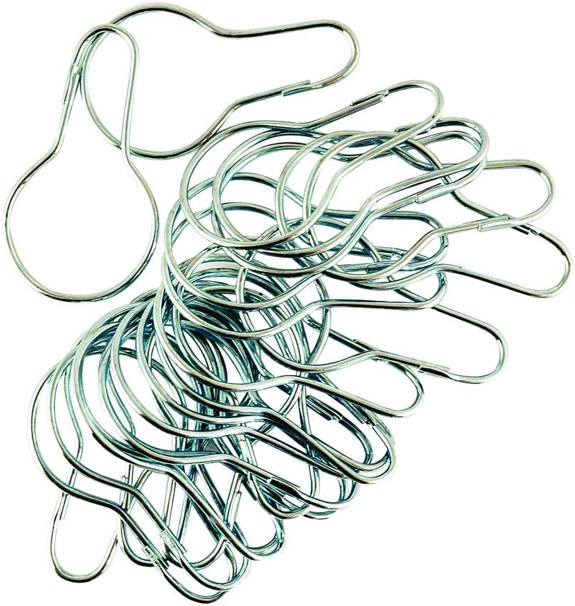 EZ-FLO 15105 Shower Curtain Rings - Set of 24, Durable Nickel-Plated Steel