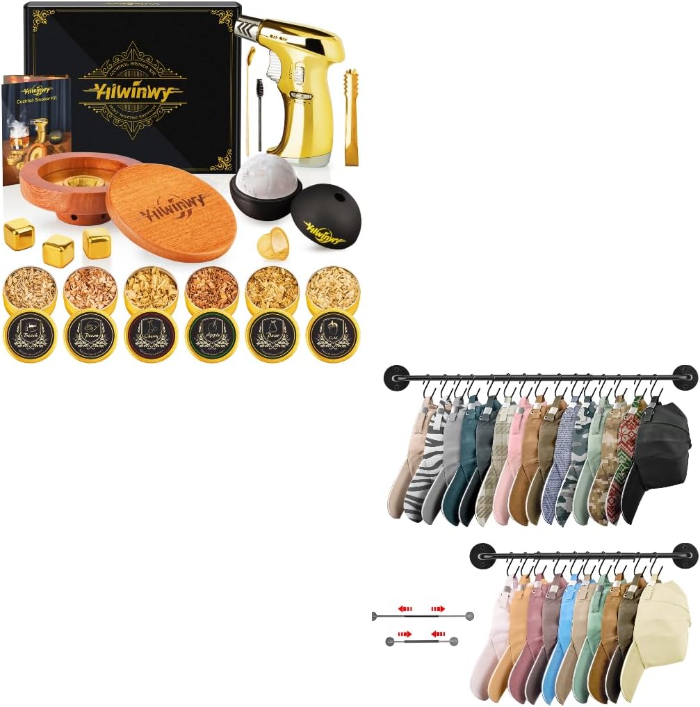 Smoke & Organize: Cocktail & Whiskey Smoker Kit + Hat Organizer