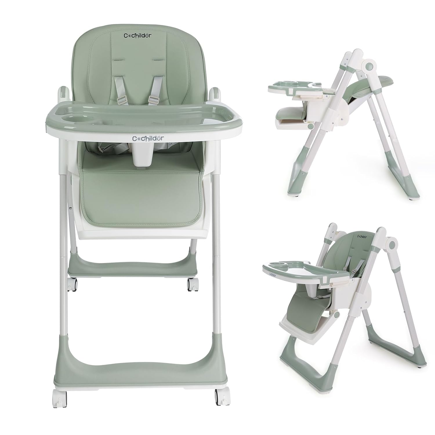 3-in-1 Foldable High Chair for Babies & Toddlers with Safety Features