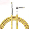 Guitar cable 10ft shielded TS to right-angle TS - Noise-Cancelling