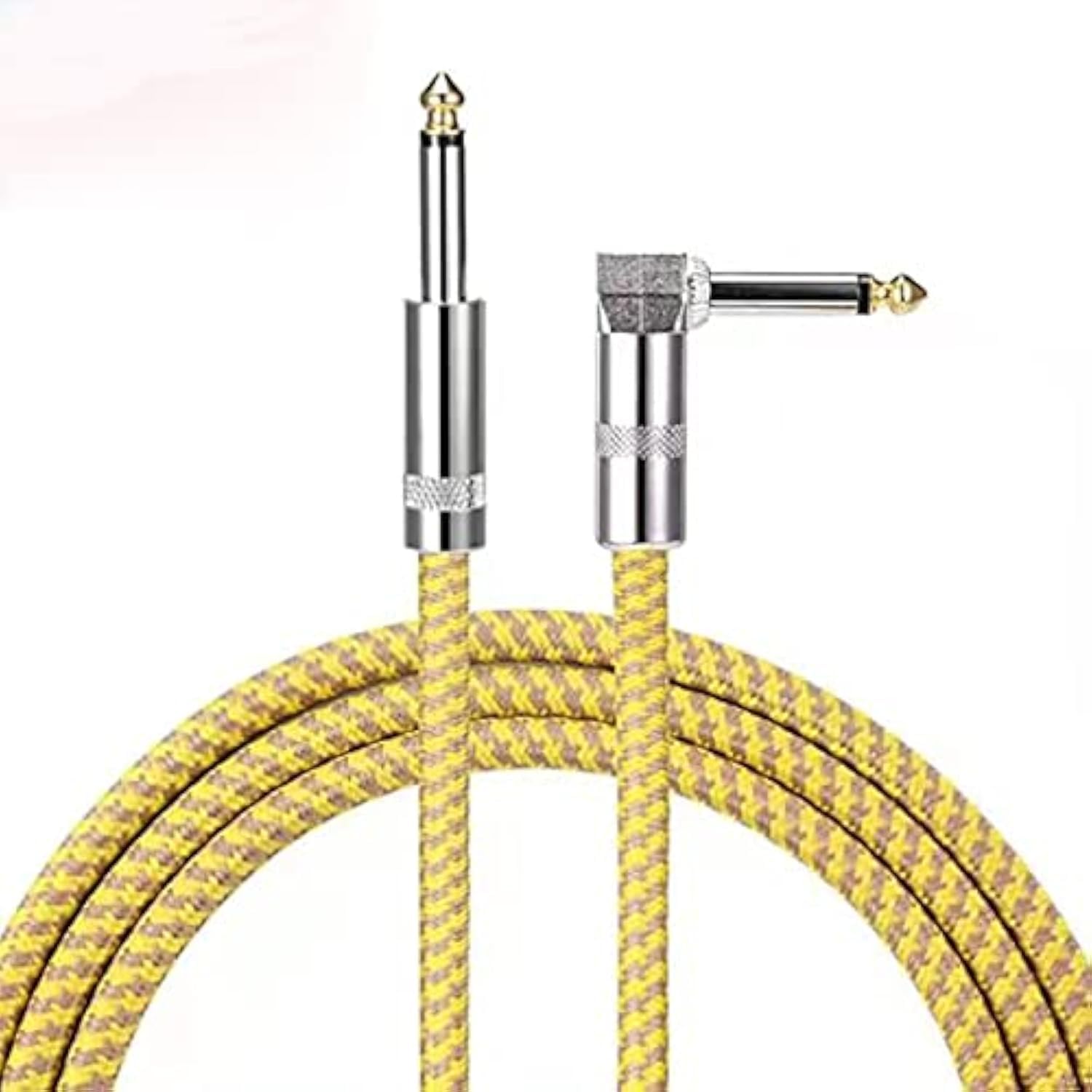 10FT Noise-Cancelling Guitar Cable for Clear Sound | Yellow Nylon Braided by APULM