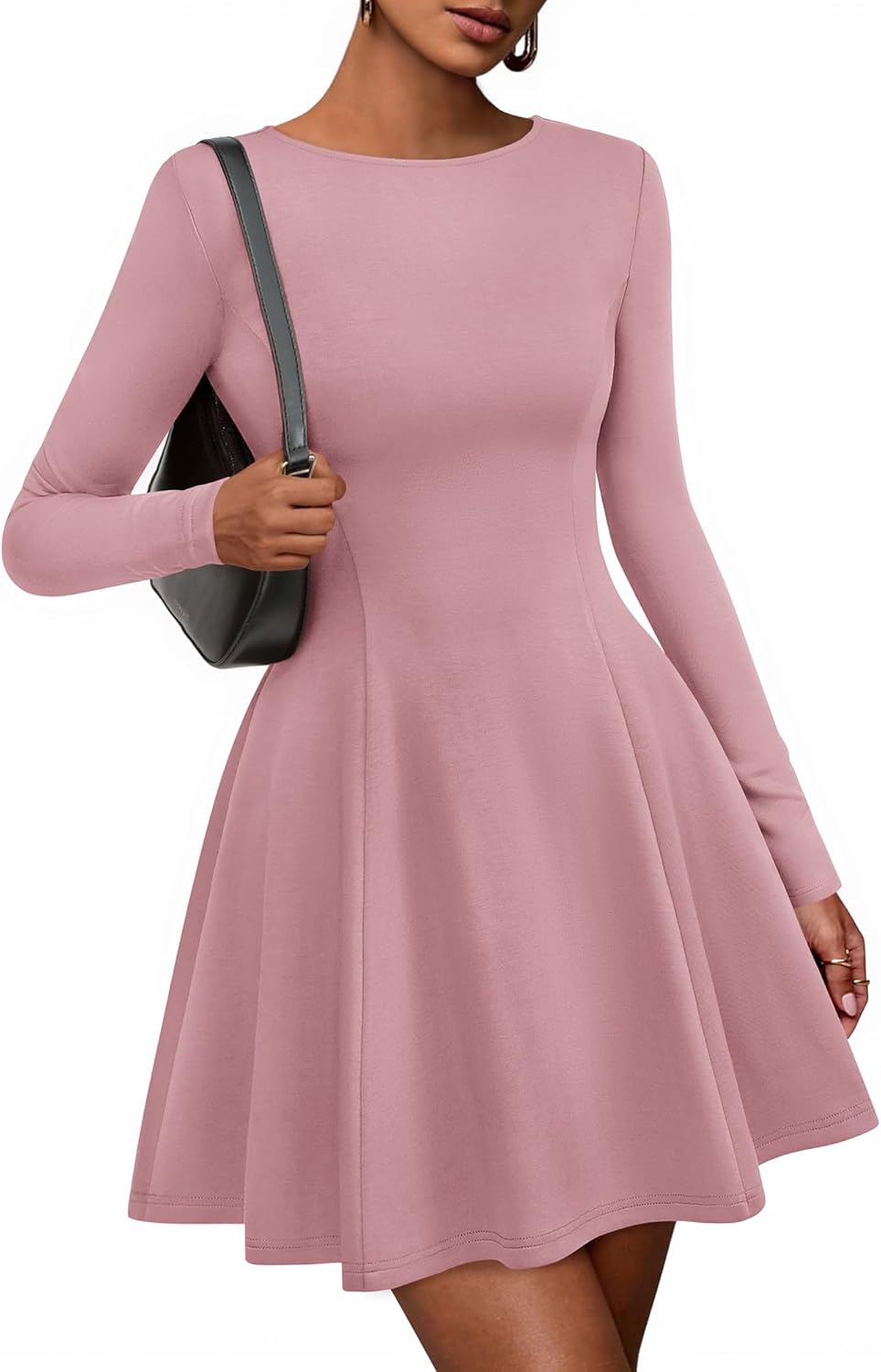 Elegant Flowy A Line Long Sleeve Dress for Women 2025