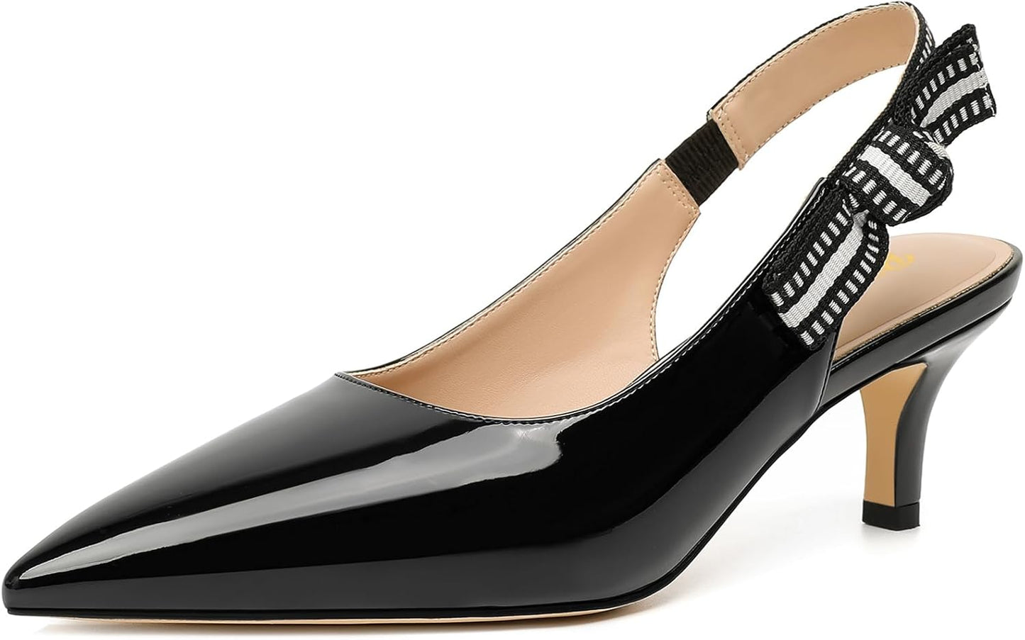 RIBONGZ Women Slingback High Kitten Heel Shoes for Any Occasion