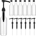 Maxdot 6 Pcs 25 oz Syrup Bottles with Pump - Clear Long Neck