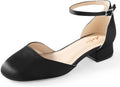 Ankis Closed Toe Heels for Women - Comfortable Low Block Heel Women's