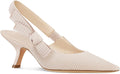Coutgo Womens Slingback Kitten Heels - Comfortable Work Pumps Shoes
