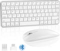 5 in 1 Aluminum Keyboard and Mouse for Mac - Quiet Multi-Device Combo
