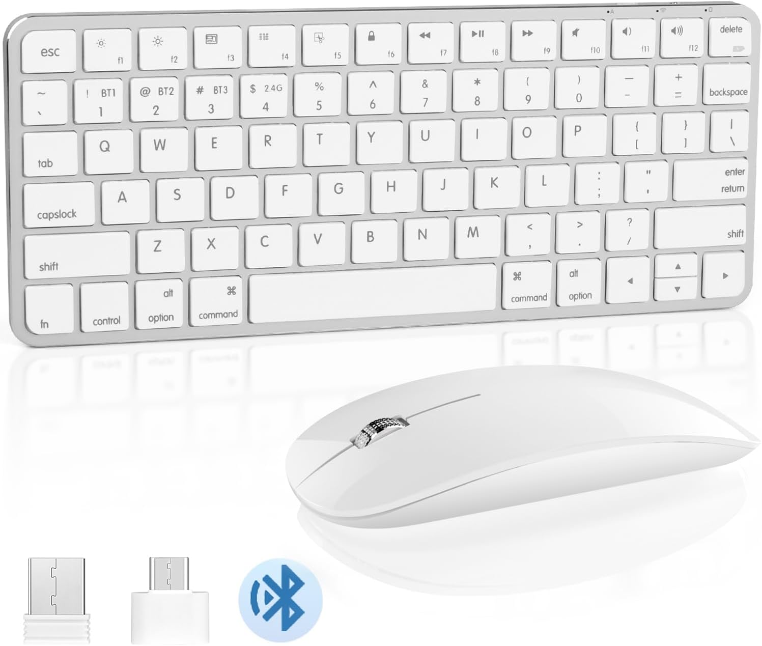 5 in 1 Aluminum Keyboard and Mouse for Mac Wireless Setup