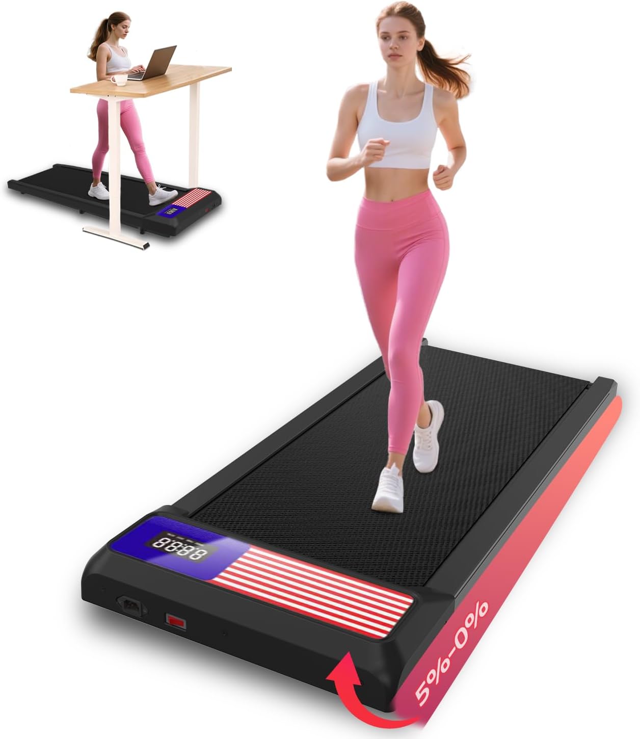 Walking Treadmill Pad with Incline for Home and Office Use