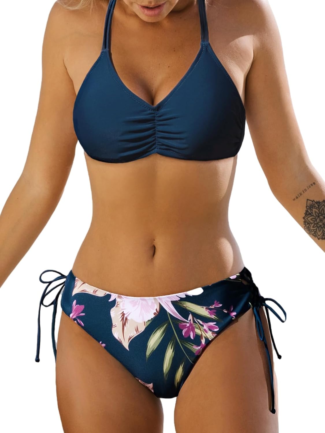 CUPSHE Women's 2 Piece Bikini Set with Braided Straps for Summer