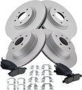 TRQ Front Rear Ceramic Brake Pad Coated Rotor Kit - Complete Brake