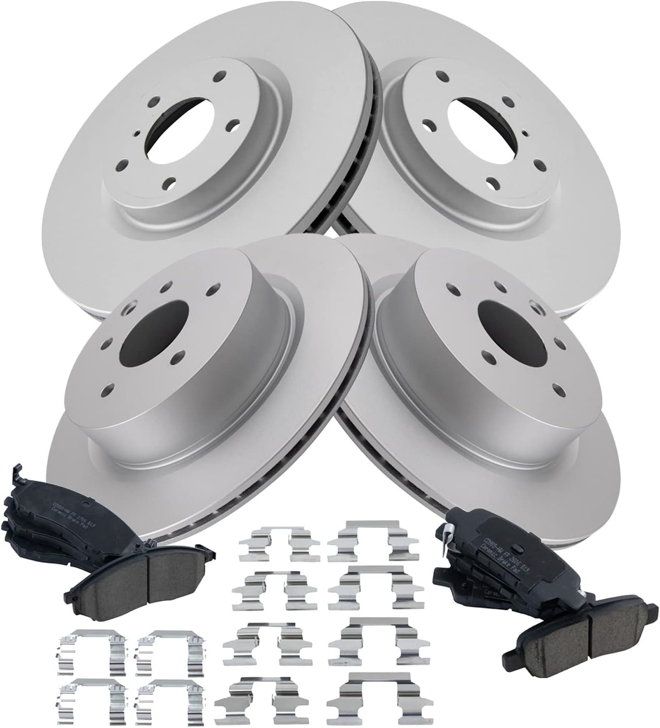 TRQ Front Rear Ceramic Brake Pad Rotor Kit for Nissan Infiniti