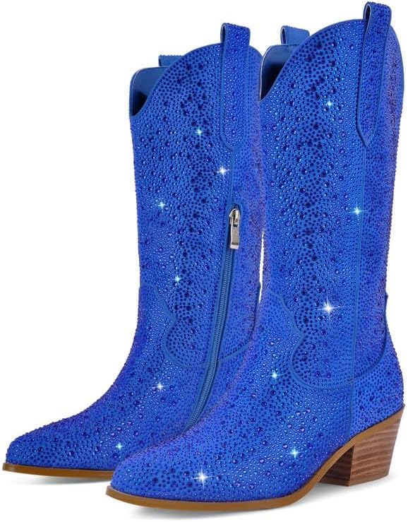 Sparkly Rhinestones Cowboy Cowgirl Style Boots for Women