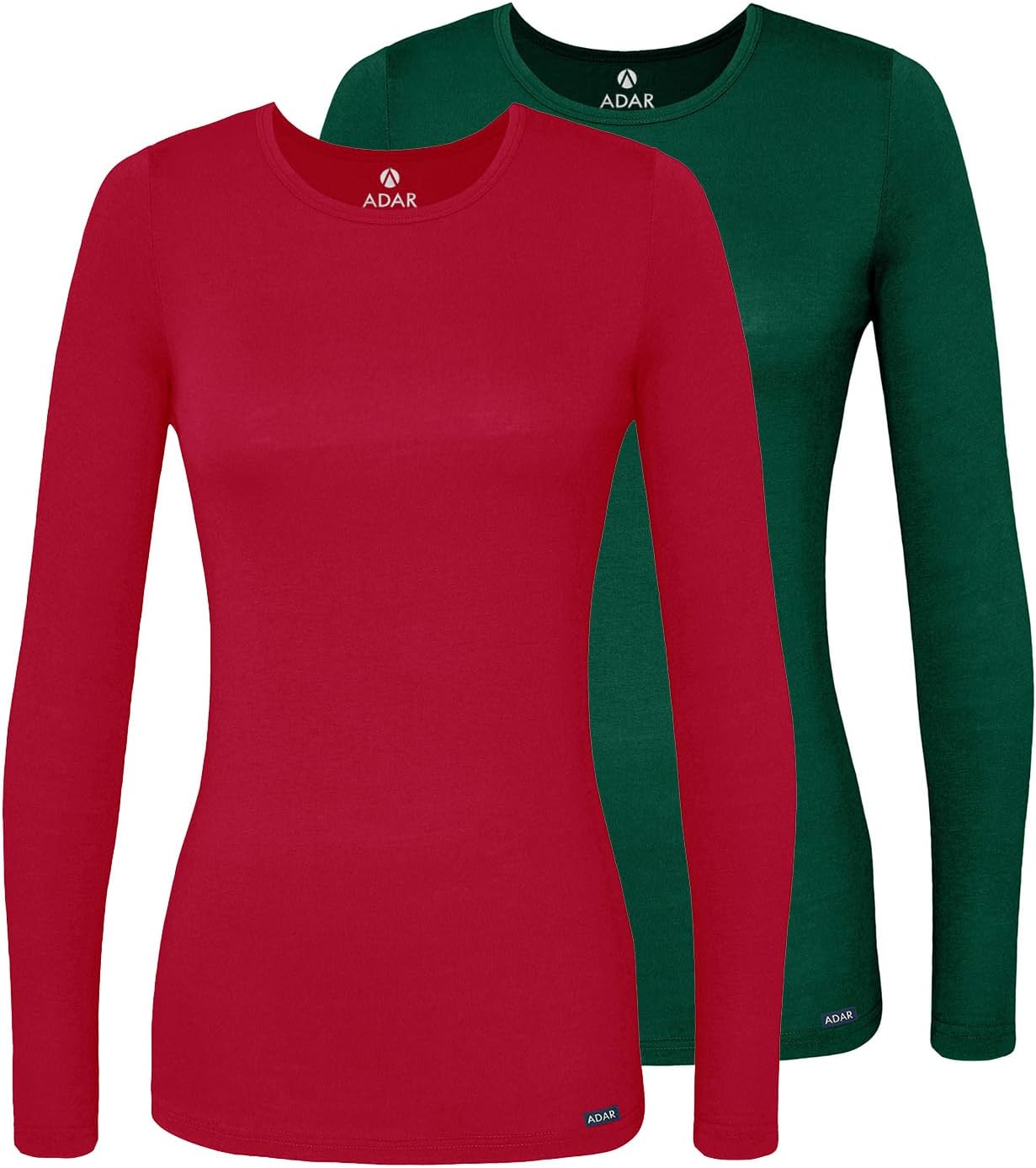 Adar Underscrubs for Women Long Sleeve Comfort Tee 2 Pack