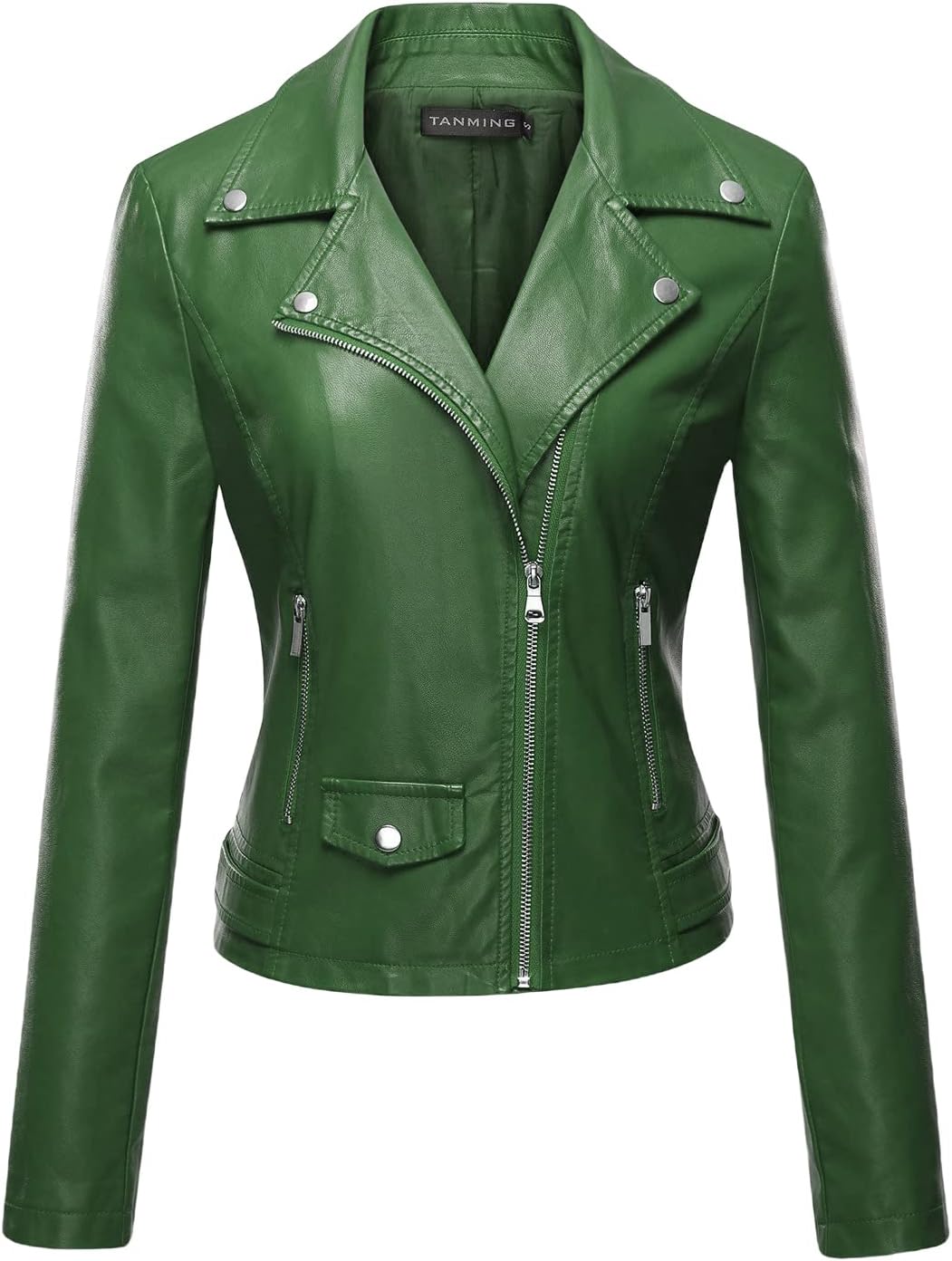 Tanming Women's Faux Leather Moto Biker Short Coat Jacket Review