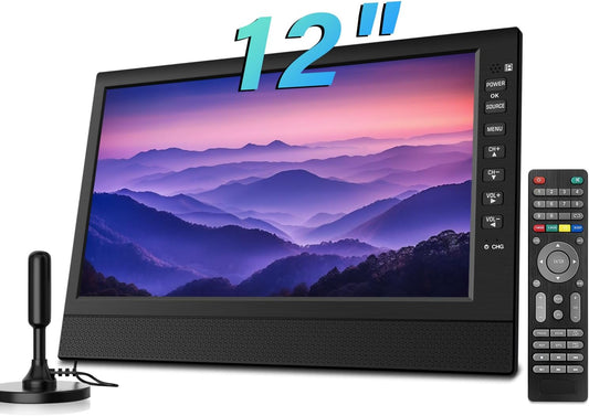 12-Inch Portable Small TV with HD Display for Travel Use