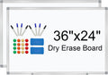 White Board 36 in x 24 in Dry Erase Board 2 Pack - Magnetic Wall Board