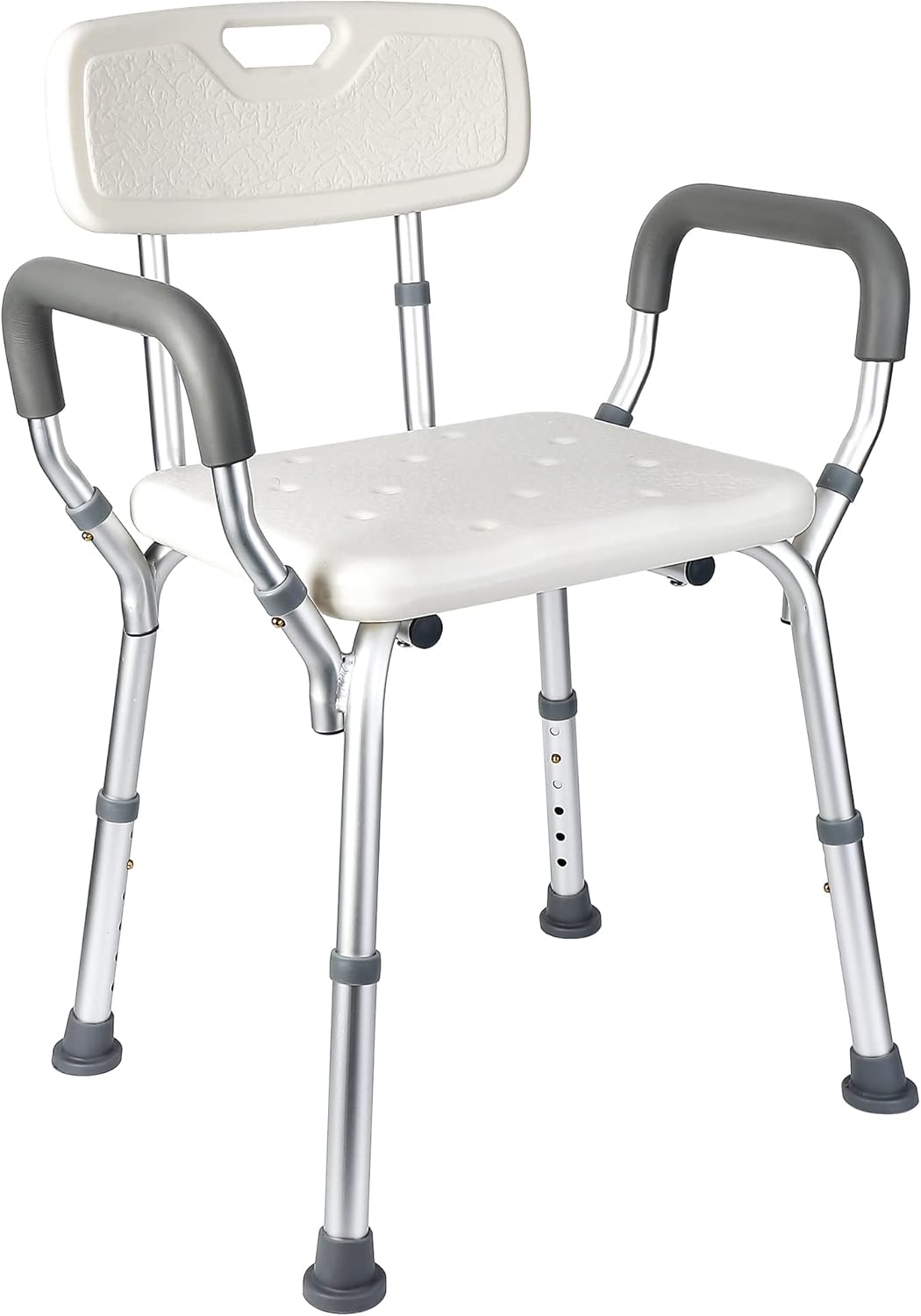 Adjustable Shower Chair with Padded Armrests - 350 lb Capacity