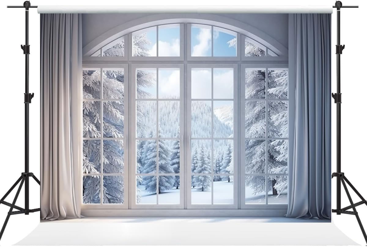75ft Winter Photo Backdrop for Christmas and Holiday Parties