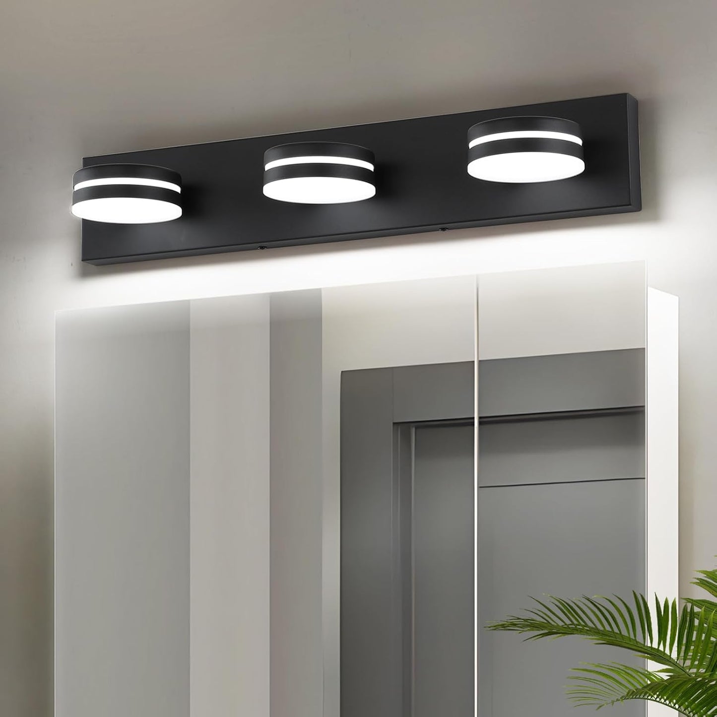 3-Light Bathroom Vanity Light Over Mirror with Dimmable Features