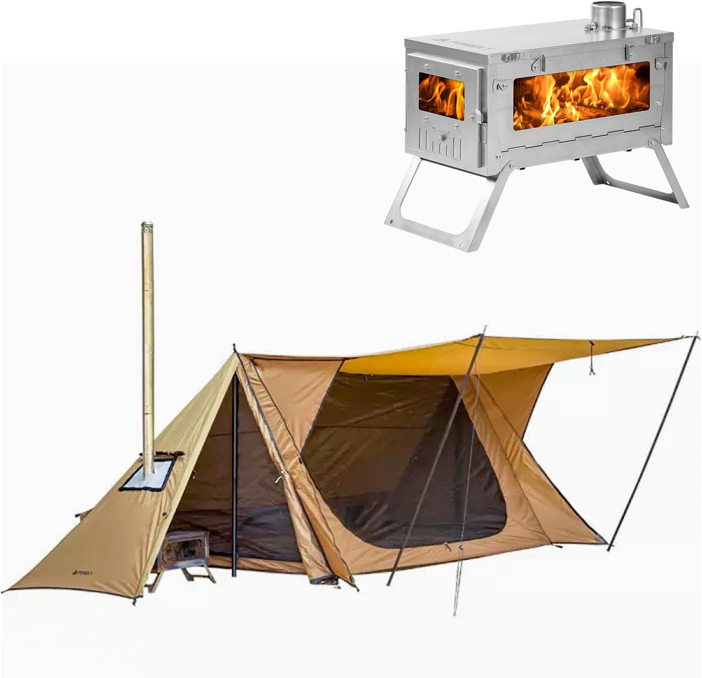 Ultimate Camping Combo: Hot Tent & Wood Stove