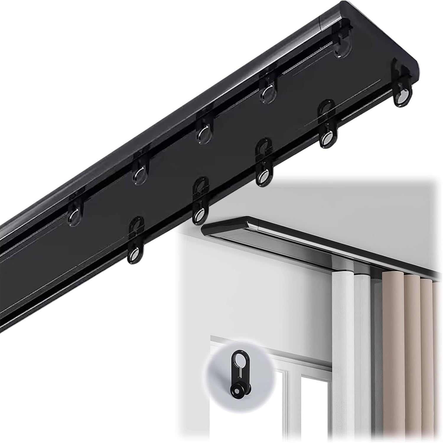 Silent Heavy Duty 12ft Curtain Track - Easy Install