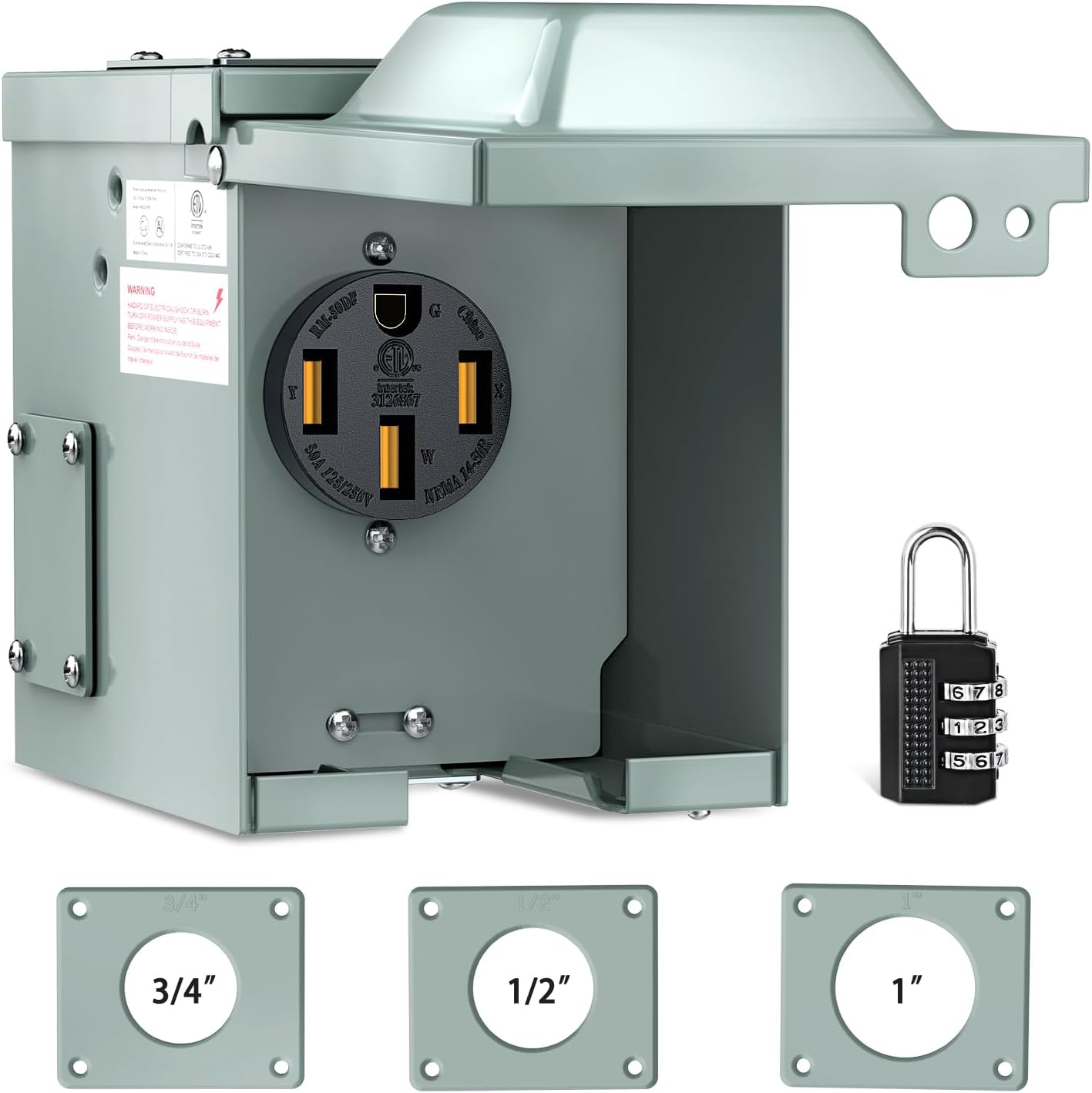 Nilight 50AMP RV Power Outlet Box - Heavy Duty & Waterproof