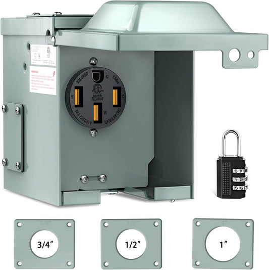 Nilight 50AMP RV Power Outlet Box - Heavy Duty & Waterproof