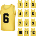 12 Pack Sports Pinnies with Numbers for Soccer Training Sessions