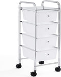 Yaheetech 4 Drawers Rolling Plastic Storage Cart - Space-Saving