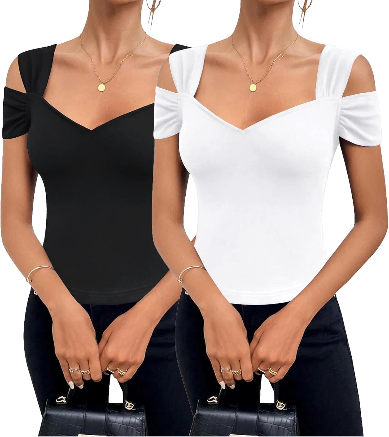 Blingfit Cold Shoulder Tops for Women - Stylish Summer Tunics