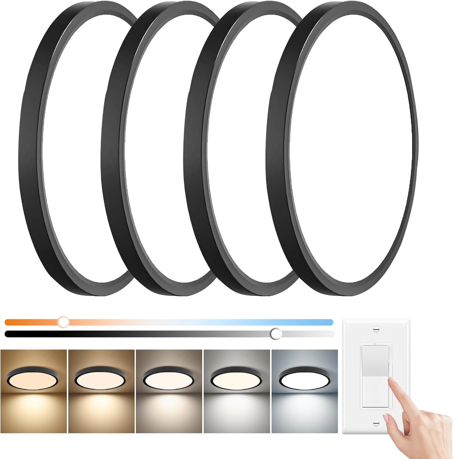 15.8 Inch Dimmable LED Flush Mount Ceiling Light for Home Use