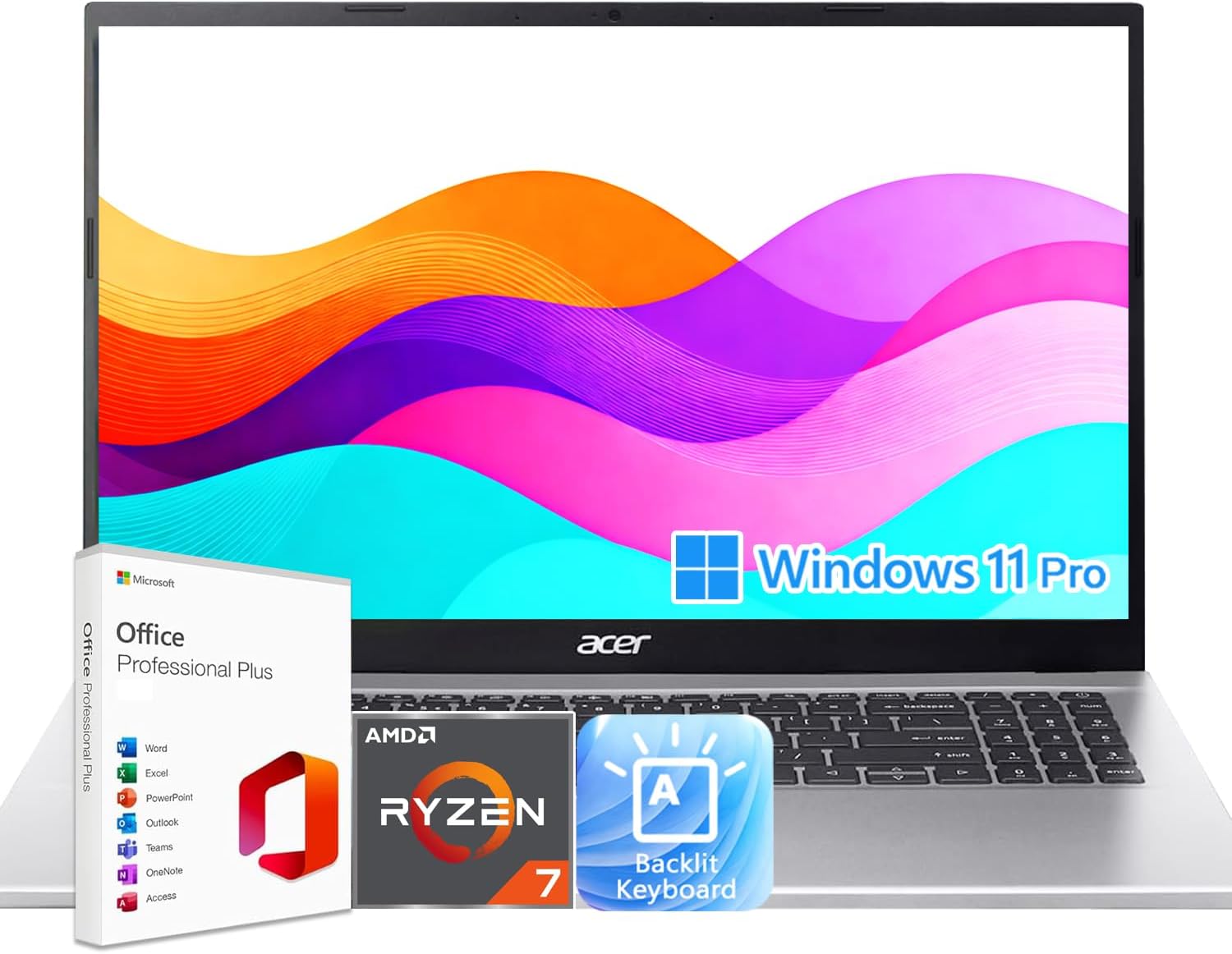 Acer Aspire 3 Premium Business Laptop with Ryzen 7 and 32GB RAM