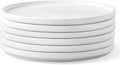 AmorArc Stoneware Dinner Plates Set of 6 10.5 in - Matte White