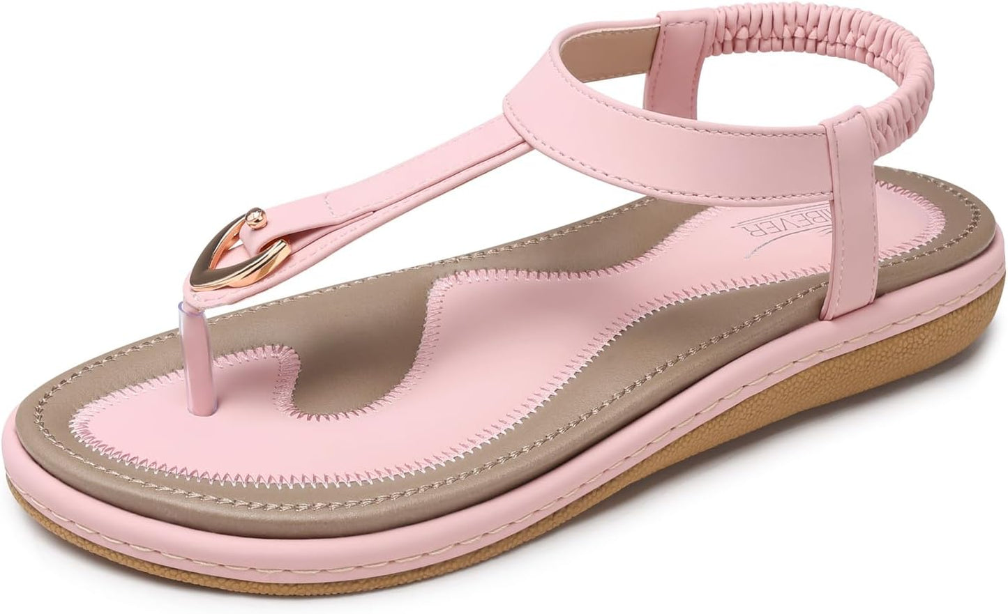 SHIBEVER Womens Sandals Summer Flat: Comfortable T-Strap Flip Flops