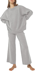 Pink Queen Women's 2 Piece Knit Sweater Set - Cozy Casual (Style GR8R)