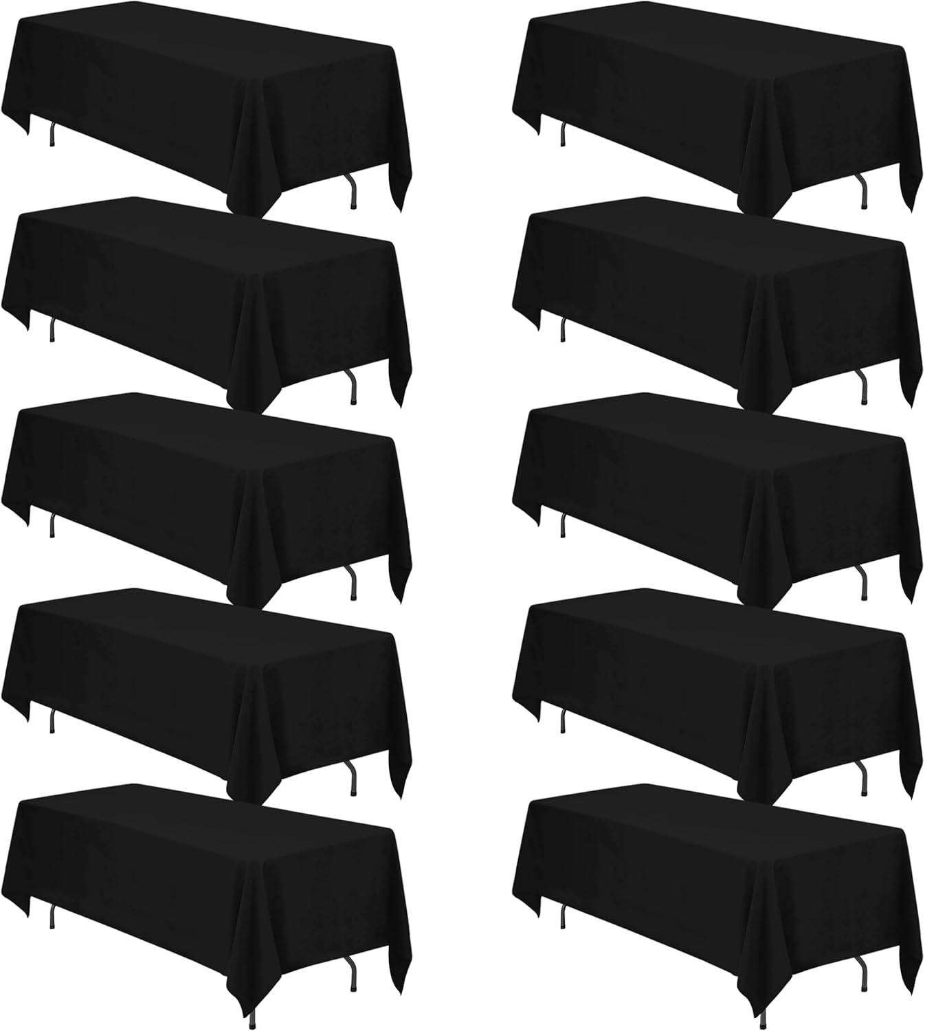 BRILLMAX 10 Pack Black Tablecloths for Elegant Events