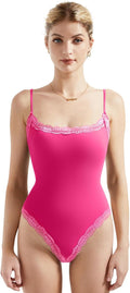 Women Square Neck Lace Bodysuit Sleeveless - Soft Lace Fit