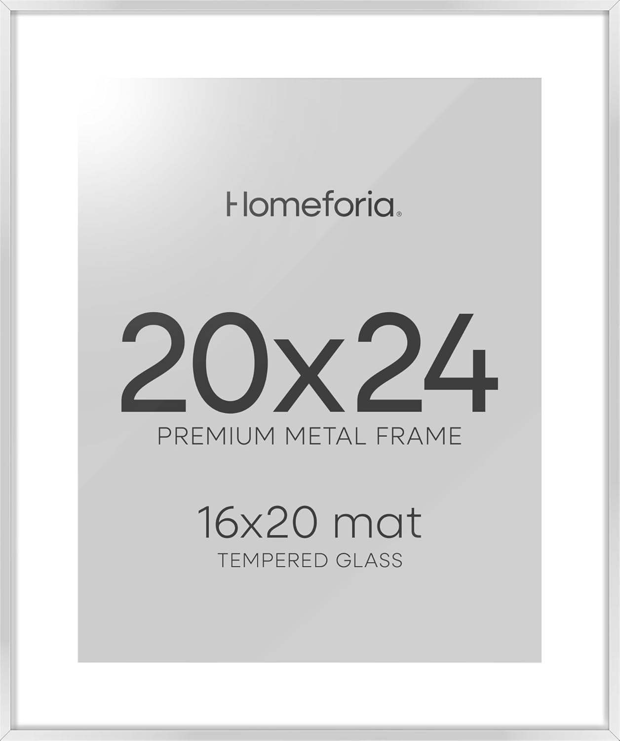 High-End 20x24 Silver Frame with Mat for Stunning Art Display