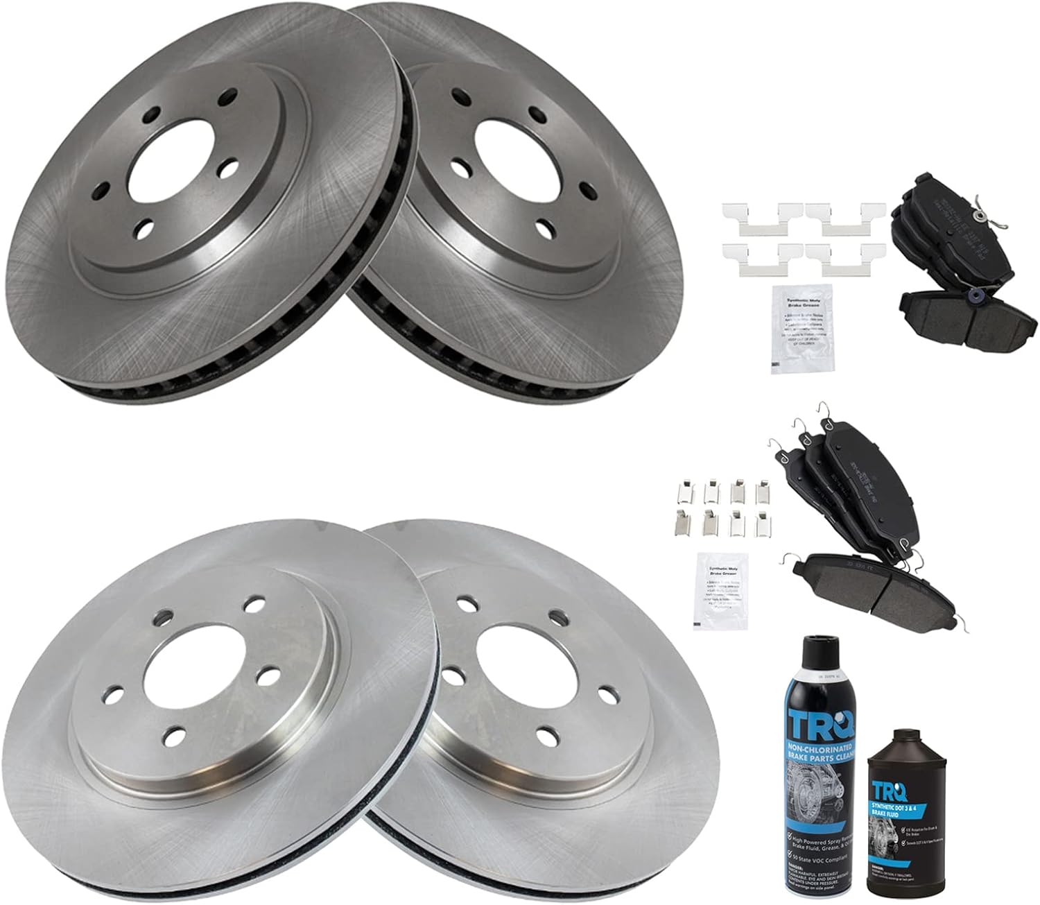 TRQ Brake Pad & Rotor Kit for 2005-2014 Ford Mustang Vehicles