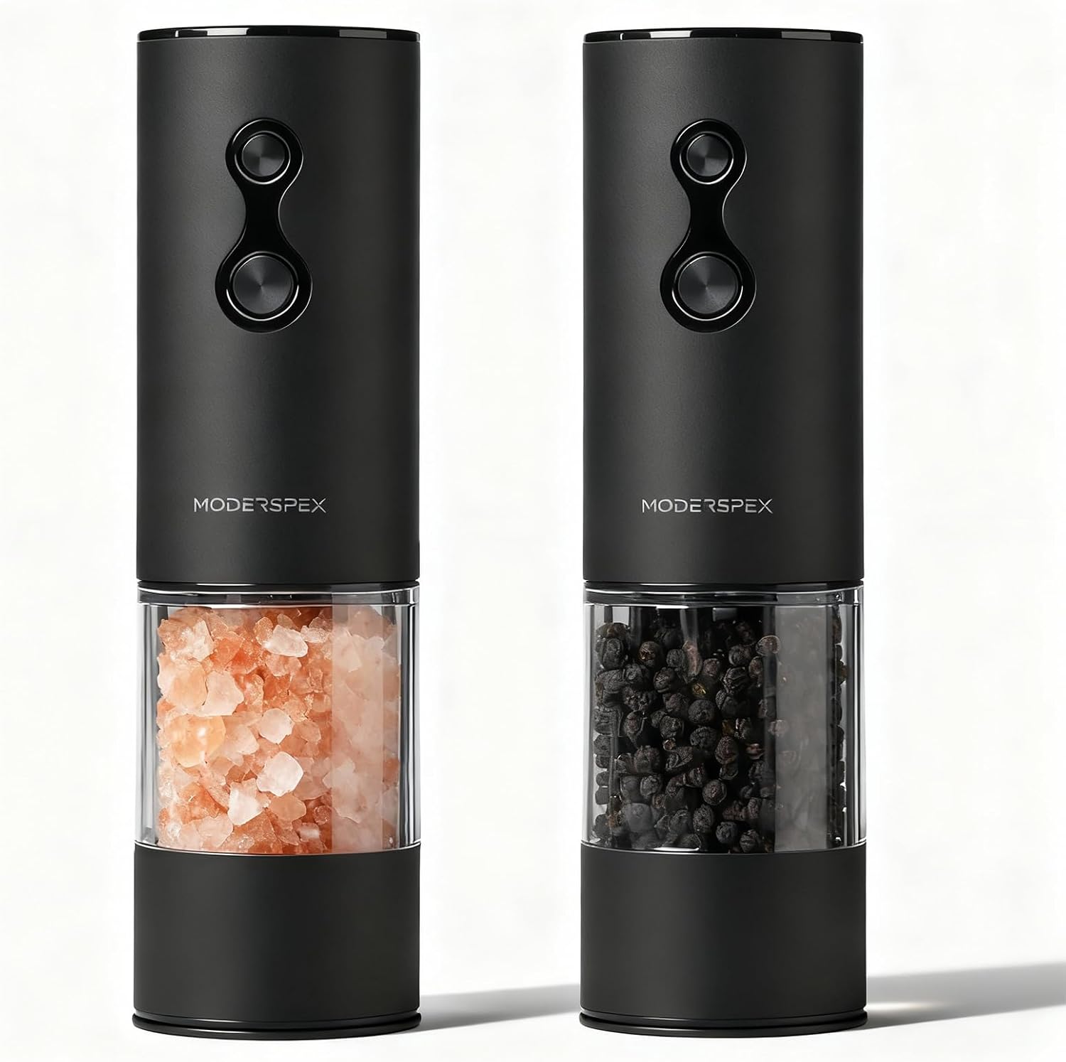 Electric Salt and Pepper Grinder Set with Adjustable Coarseness
