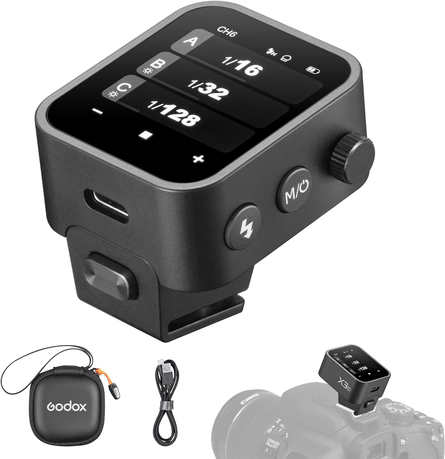 Godox X3-C Touchscreen TTL Wireless Flash Trigger for Canon Cameras