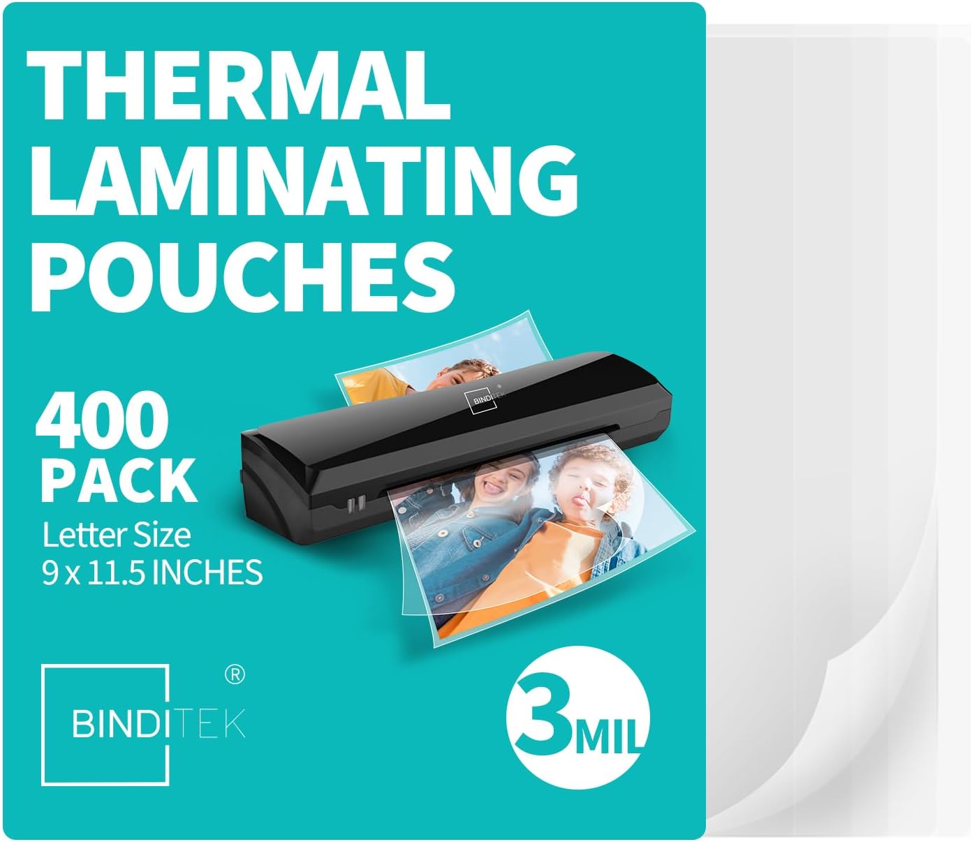 Ultra Clear 3 Mil Laminating Pouches by Binditek