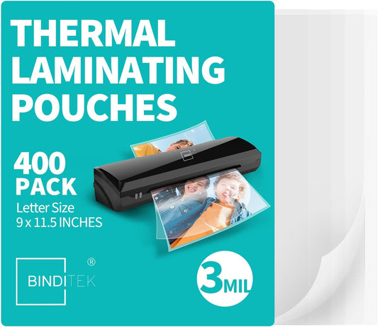 Ultra Clear 3 Mil Laminating Pouches by Binditek